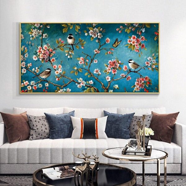 Flowers and Birds Wall Art Canvas Painting - Image 5