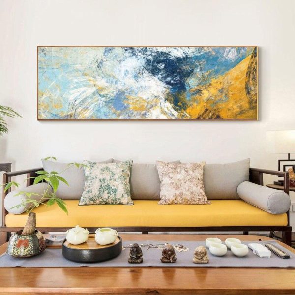 Abstract Colorful Brushstroke and Lines Wall Art Canvas Print - Image 3