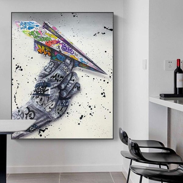 Hand with Paper Airplane Canvas Print Picture - Image 2