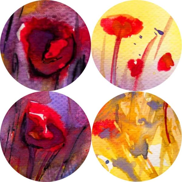 Colorful Red Poppies in the Field Wall Art Canvas Print - Image 4