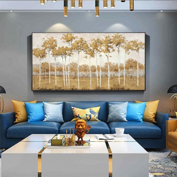Golden Trees Wall Art Canvas Print - Image 6
