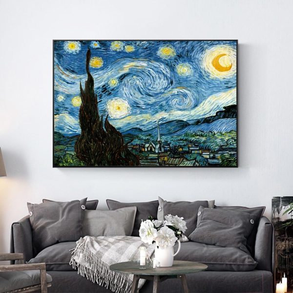 Starry Night Van Gogh Wall Art Canvas Print - Image 3