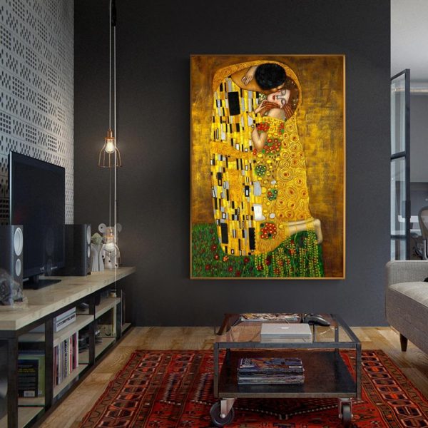 Gustav Klimt Kiss Wall Art Canvas Print - Image 3