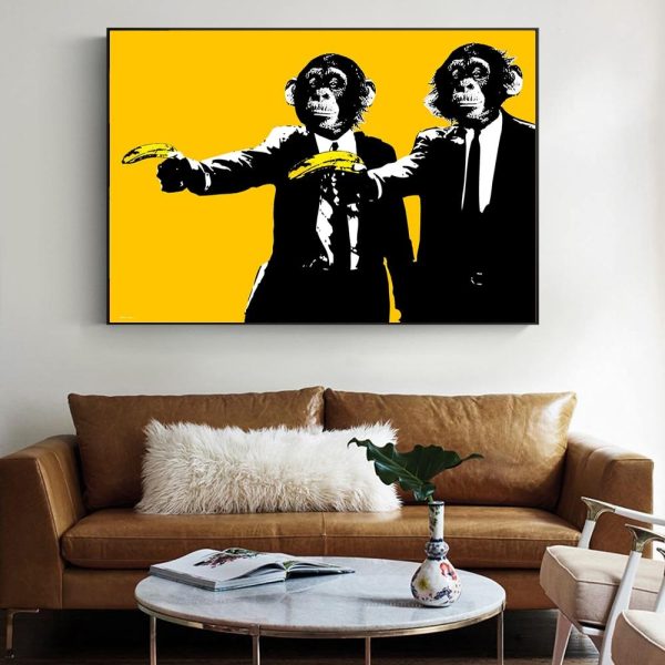 Funny Monkeys with Bananas Canvas Print Picture - Image 4