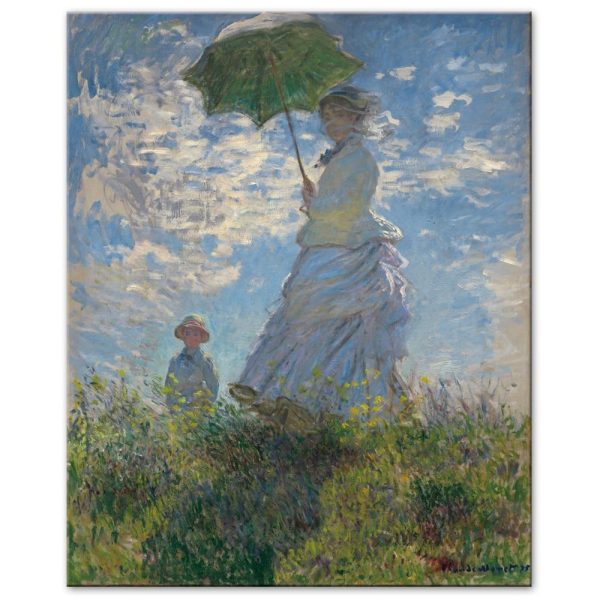 Woman with an Umbrella Claude Monet Wall Art Canvas Print - Image 3