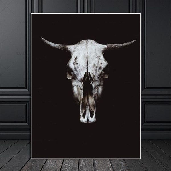 Buffalo Skull Wall Art Canvas Print - Image 2