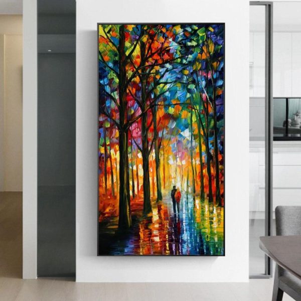 Colorful Rainy Forest Wall Art Canvas Print - Image 2