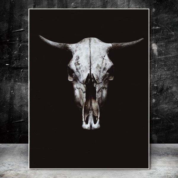 Buffalo Skull Wall Art Canvas Print - Image 4