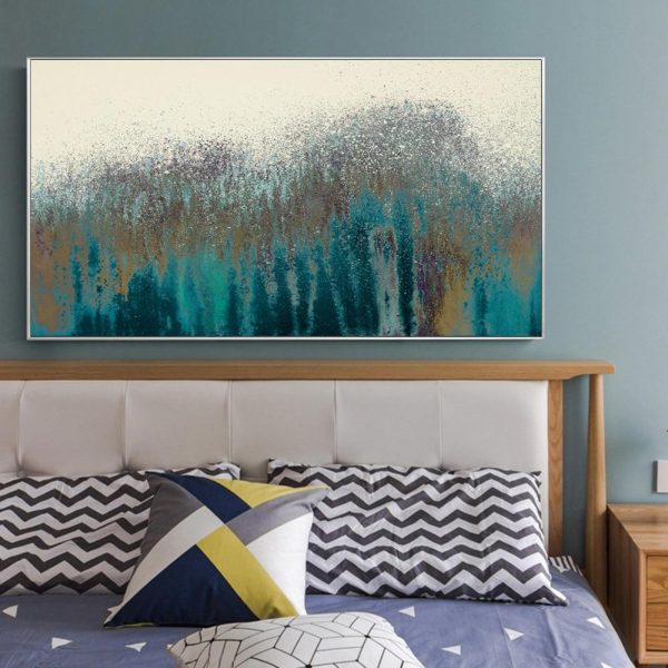 Abstract Turquoise Splash and Spray Wall Art Canvas Print - Image 6