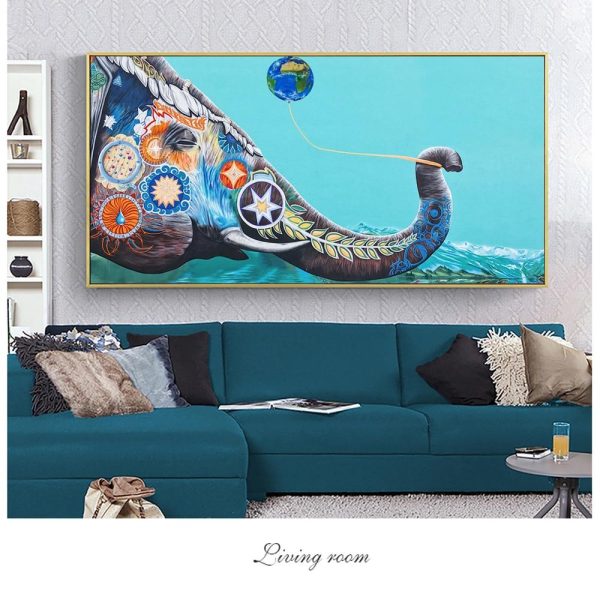 Colorful Wise Elephant with Balloon Wall Art Canvas Print - Image 5