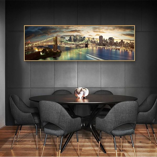 Brooklyn Bridge Night New York Wall Art Canvas Print - Image 4
