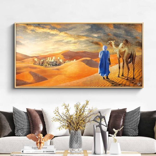 Desert Landscape Bedouin with Camel Wall Art Canvas Print - Image 2