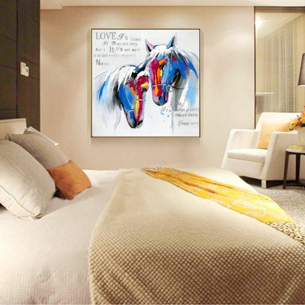 Couple Of Horse Canvas Wall Art Paintings - Image 3