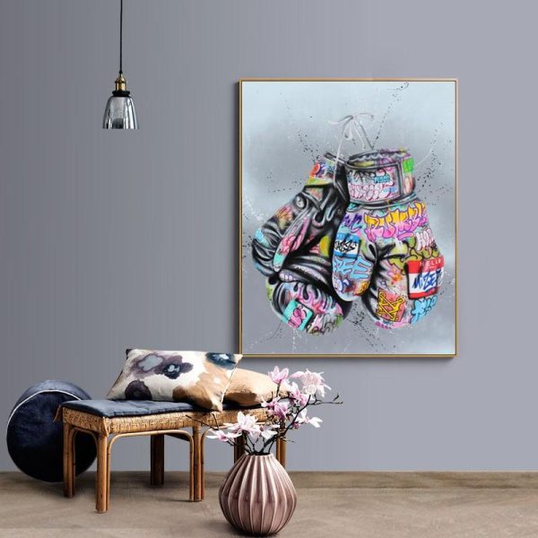 Multicolor Boxing Gloves Canvas Print Picture - Image 3