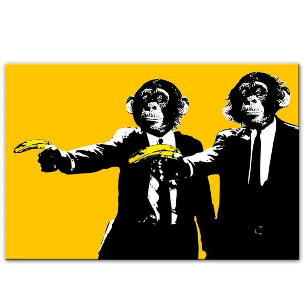 Funny Monkeys with Bananas Canvas Print Picture - Image 2