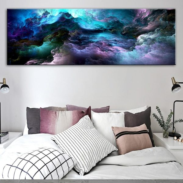 Dark Space Clouds Wall Art Canvas Print - Image 3