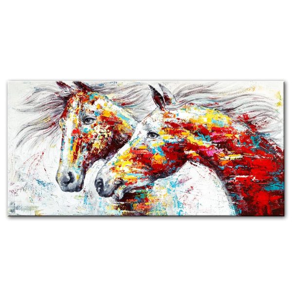 Abstract Colorful Horses Wall Art Canvas Print - Image 5