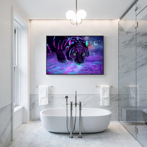 Galaxy Stars Tigers Canvas Wall Paintings - Image 5