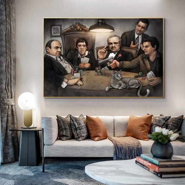 Godfather Gangsters Classic Movie Wall Art Canvas Print