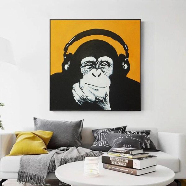 Graffiti Funny Orangutan Wall Art Canvas Picture - Image 2