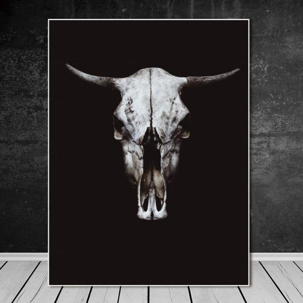 Buffalo Skull Wall Art Canvas Print - Image 3