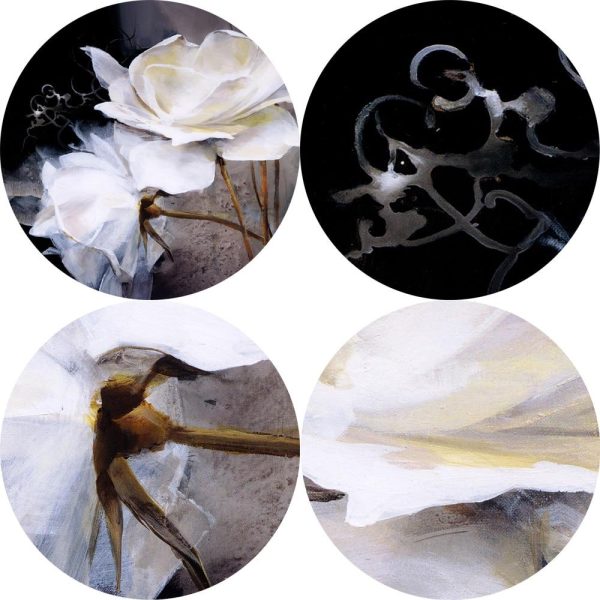 Large White Flowers Wall Art Canvas Print - Image 4