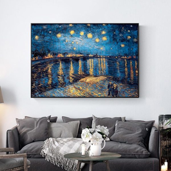 Starry Night Van Gogh Wall Art Canvas Print - Image 4