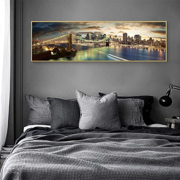 Brooklyn Bridge Night New York Wall Art Canvas Print - Image 6
