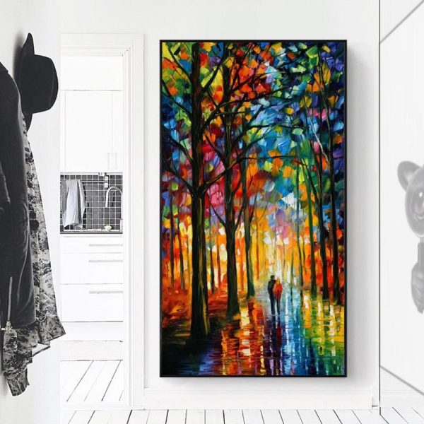 Colorful Rainy Forest Wall Art Canvas Print - Image 4