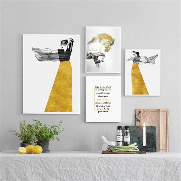 Abstract Dancer Girl and Horse Wall Art Canvas Print - Image 2