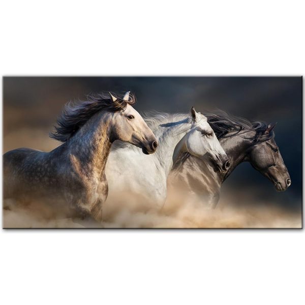 Running Horses and Elephants Wall Art Canvas Print - Image 3