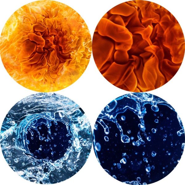 Fire and Water Yin Yang on Black Wall Art Canvas Print - Image 4