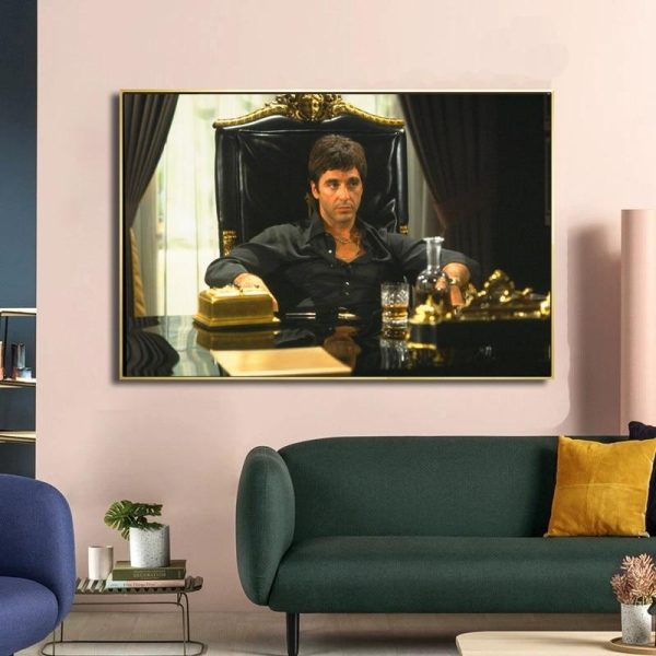 Tony Montana Modern Portrait Wall Art Canvas Print - Image 3