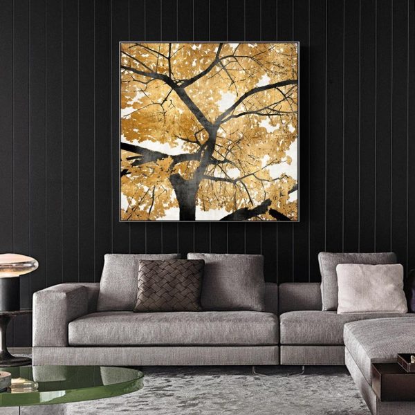 Golden Tree Wall Art Canvas Print - Image 2