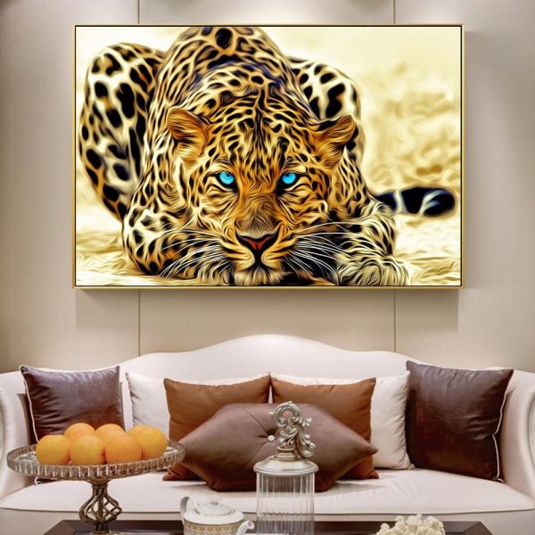 Golden Leopard Canvas Wall Painting