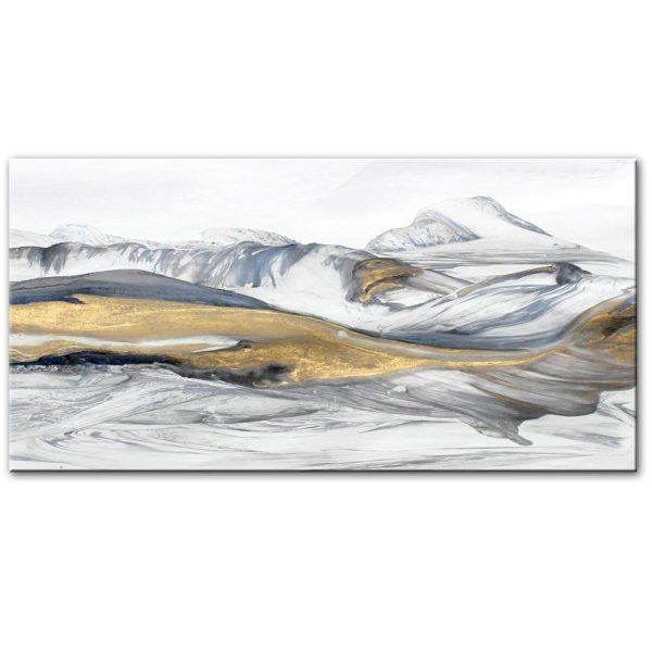 Abstract Snowy Mountain Landscape Wall Art Canvas Print - Image 2
