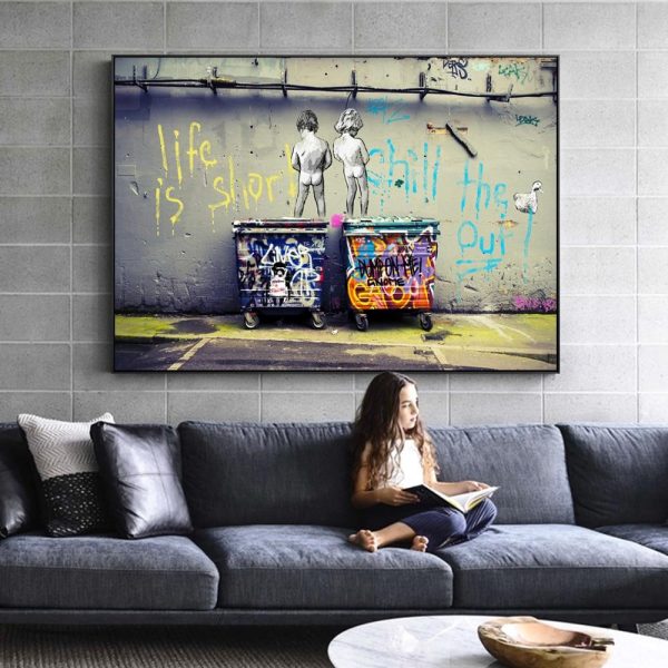 Life is Short Street Graffiti Wall Art Canvas Print - Image 6