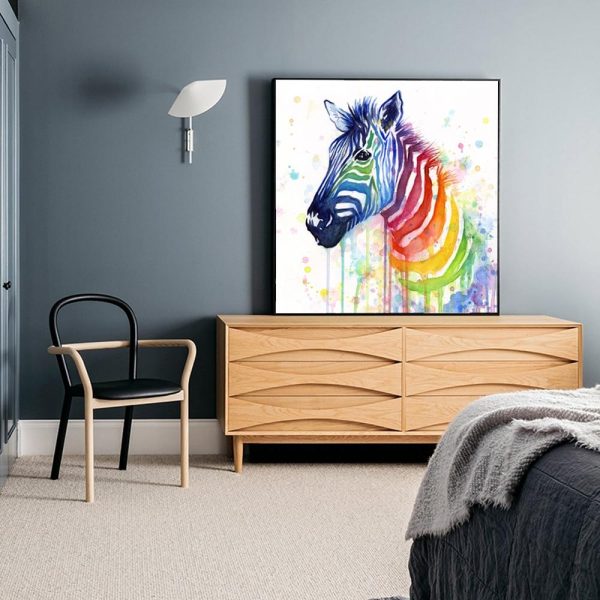 Colorful Zebra Wall Art Canvas Print - Image 5