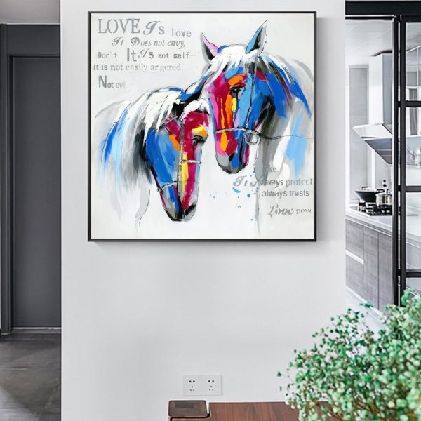 Couple Of Horse Canvas Wall Art Paintings