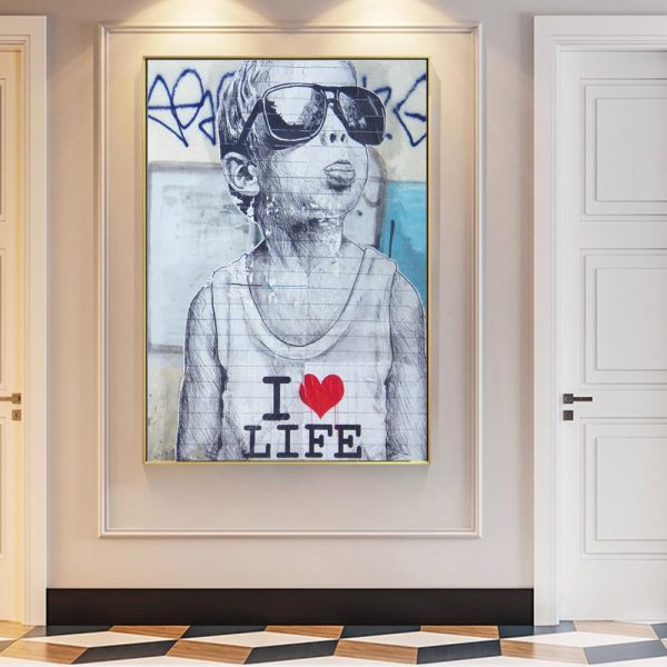 Happy Boy in Sunglasses Wall Art Canvas Print - Image 3