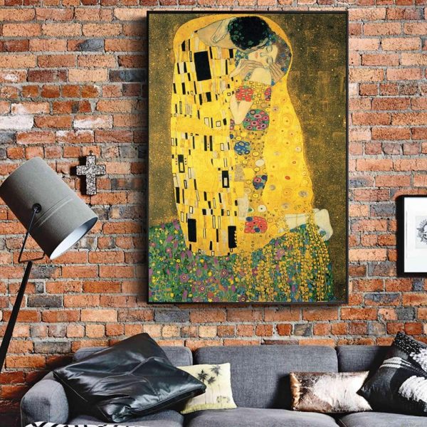 Gustav Klimt Kiss Wall Art Canvas Print
