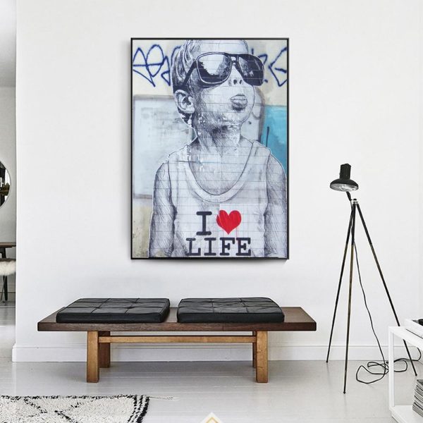 Happy Boy in Sunglasses Wall Art Canvas Print - Image 6