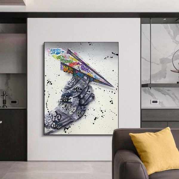 Hand with Paper Airplane Canvas Print Picture - Image 4