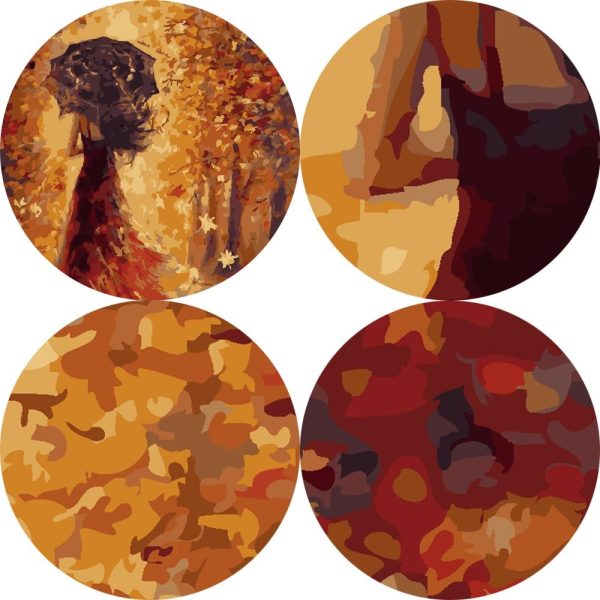 Abstract Girl with Umbrella Wall Art Canvas Print - Image 4