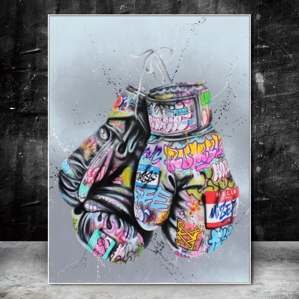 Multicolor Boxing Gloves Canvas Print Picture