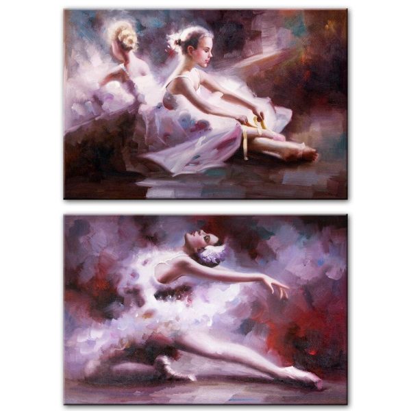 Abstract Dancing Ballerina Wall Art Canvas Print - Image 3