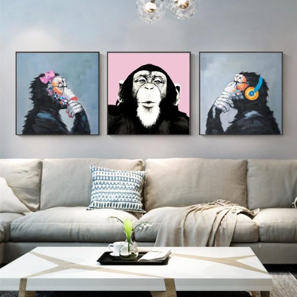 Graffiti Funny Orangutan Wall Art Canvas Picture - Image 5