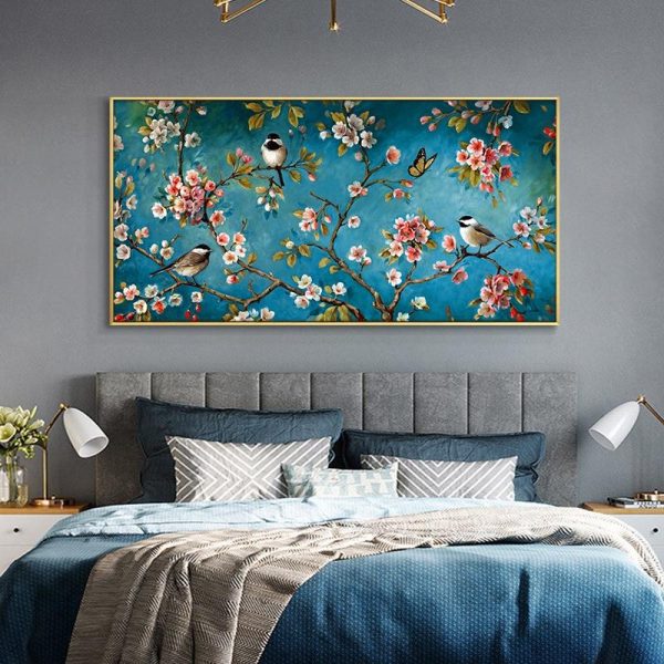 Flowers and Birds Wall Art Canvas Painting - Image 3