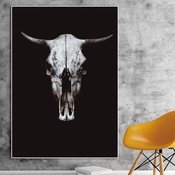 Buffalo Skull Wall Art Canvas Print