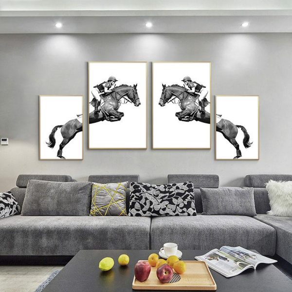 Jockey on Horse Wall Art Canvas Print